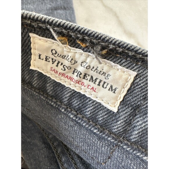 Levis 501 S Jeans Womens 26 Black Skinny Premium Denim Button Fly Distressed - Picture 7 of 8